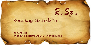 Rocskay Szirén névjegykártya